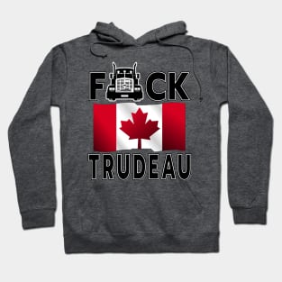 F-CK TRUDEAU SAVE CANADA FREEDOM CONVOY OF TRUCKERS BLACK Hoodie